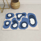 Modern Blue White Stains Rug Gallery Image 1