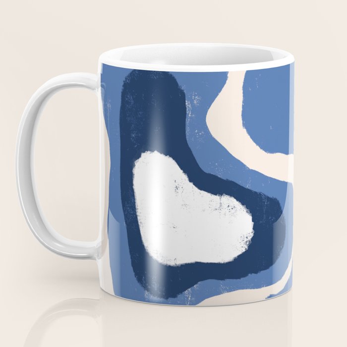 Modern Blue White Stains Coffee Mug Gallery Image 3