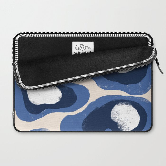 Modern Blue White Stains Laptop Sleeve Gallery Image 2