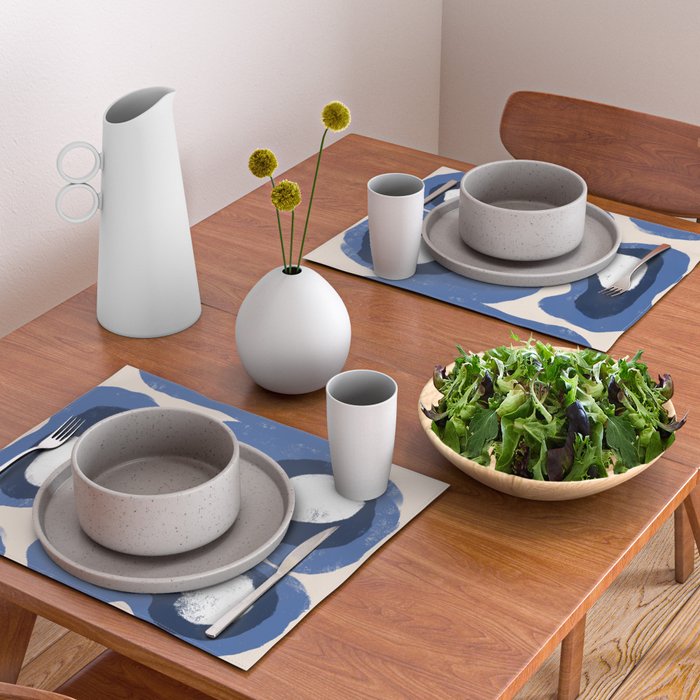 Modern Blue White Stains Placemat Gallery Image 2