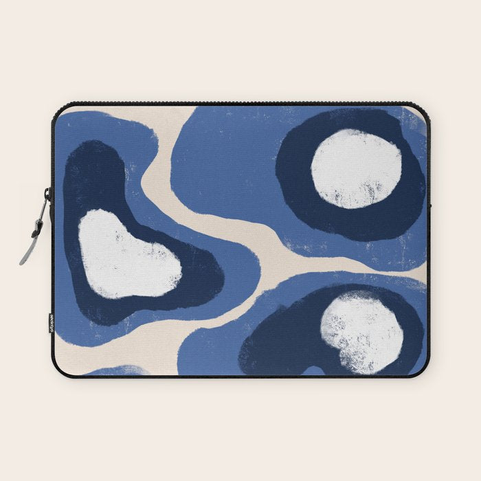 Modern Blue White Stains Laptop Sleeve Gallery Image 1