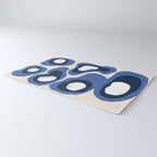 Modern Blue White Stains Rug Gallery Image 3