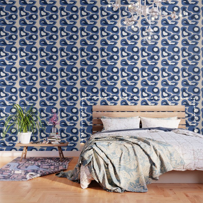 Modern Blue White Stains Wallpaper Gallery Image 3