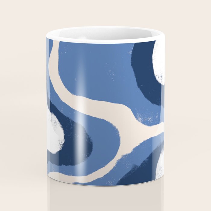 Modern Blue White Stains Coffee Mug Gallery Image 4
