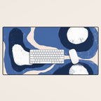 Modern Blue White Stains Desk Mat Gallery Image 1