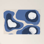Modern Blue White Stains Welcome Mat Gallery Image 1