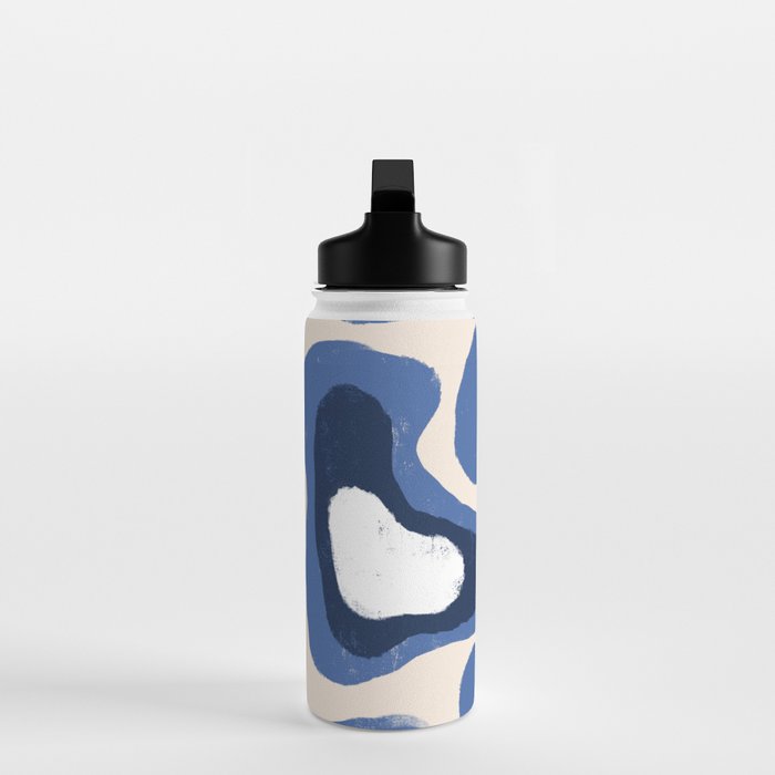 Modern Blue White Stains Water Bottle Gallery Image 3