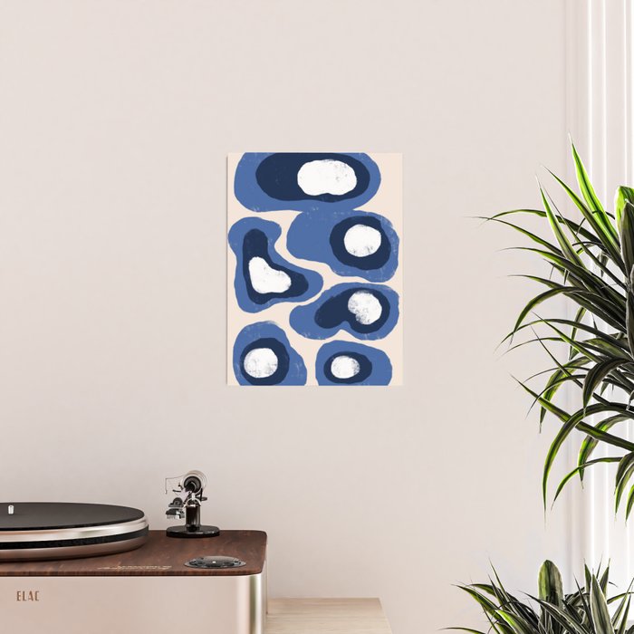 Modern Blue White Stains Poster Gallery Image 2