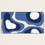 Modern Blue White Stains Desk Mat Gallery Image 3