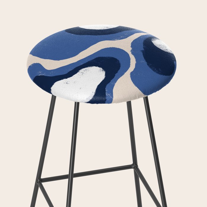 Modern Blue White Stains Stool Gallery Image 2
