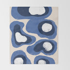 Modern Blue White Stains Throw Blanket Gallery Image 2