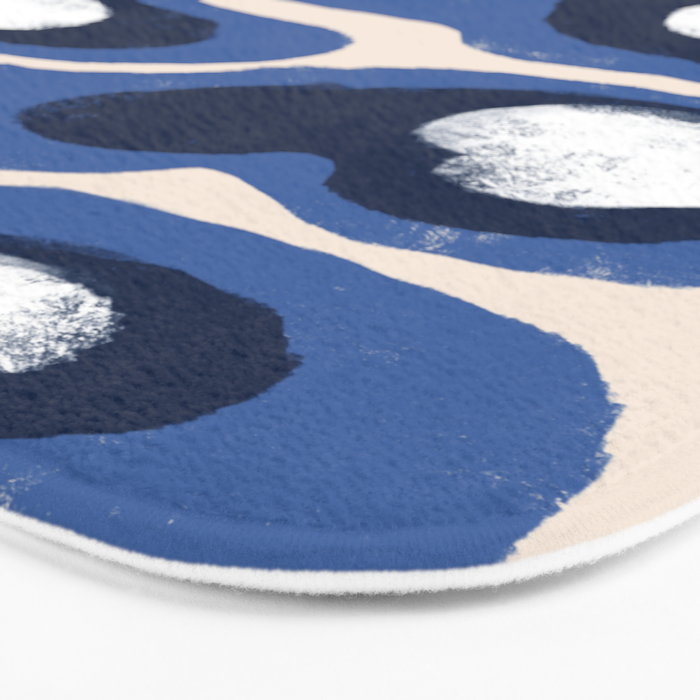 Modern Blue White Stains Bath Mat Gallery Image 3