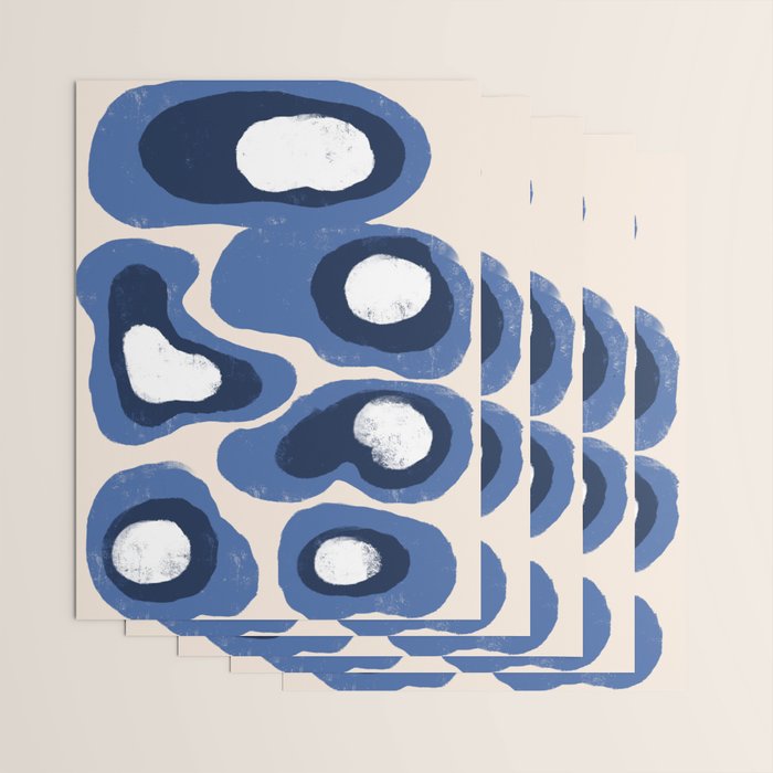 Modern Blue White Stains Wrapping Paper Gallery Image 3