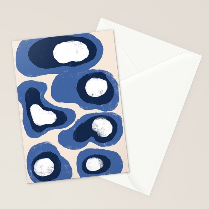Modern Blue White Stains Stationery Card Gallery Image 2