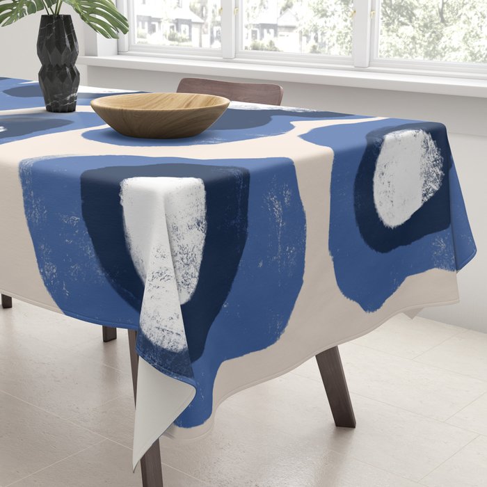 Modern Blue White Stains Tablecloth Gallery Image 3