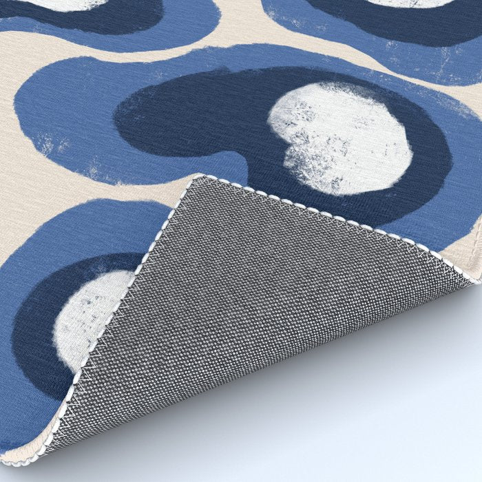 Modern Blue White Stains Rug Gallery Image 4