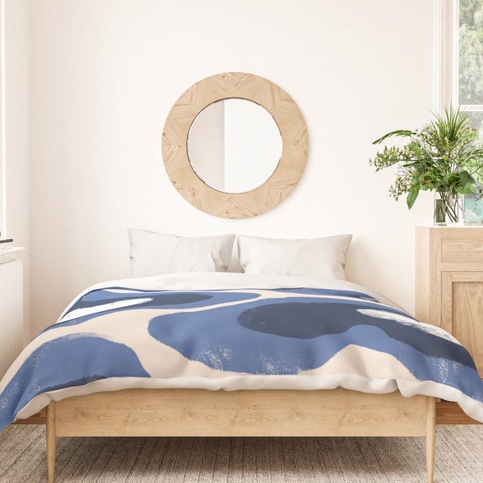 Modern Blue White Stains Duvet Cover Gallery Image 3