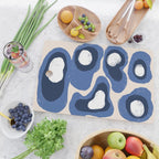 Modern Blue White Stains Cutting Board Gallery Image 2