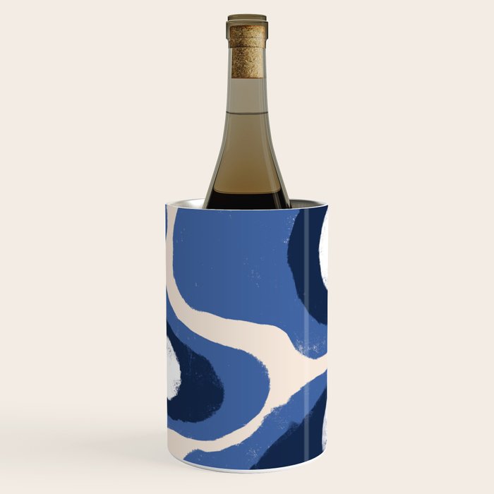 Modern Blue White Stains Wine Chiller Gallery Image 1