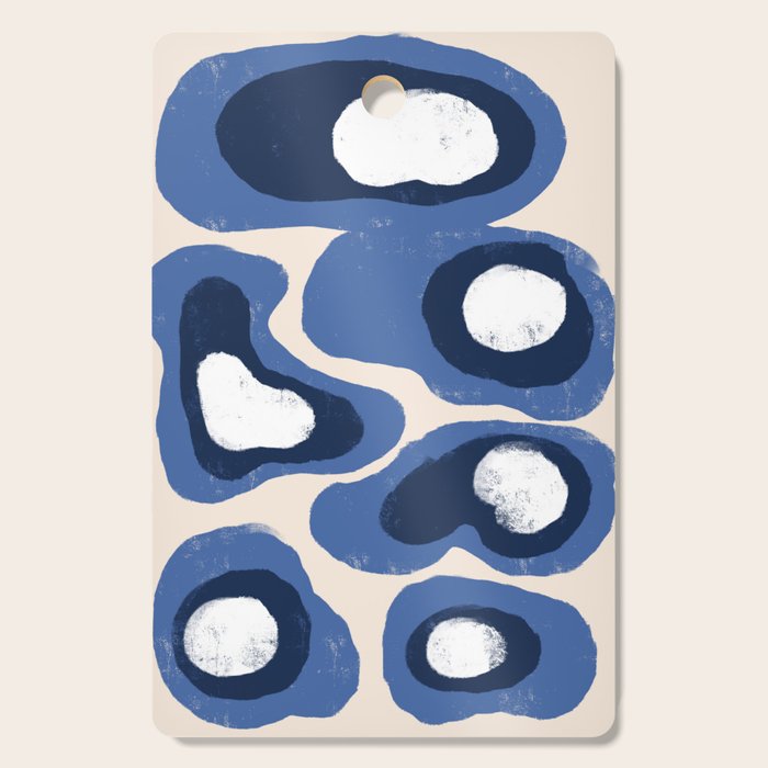 Modern Blue White Stains Cutting Board Gallery Image 1