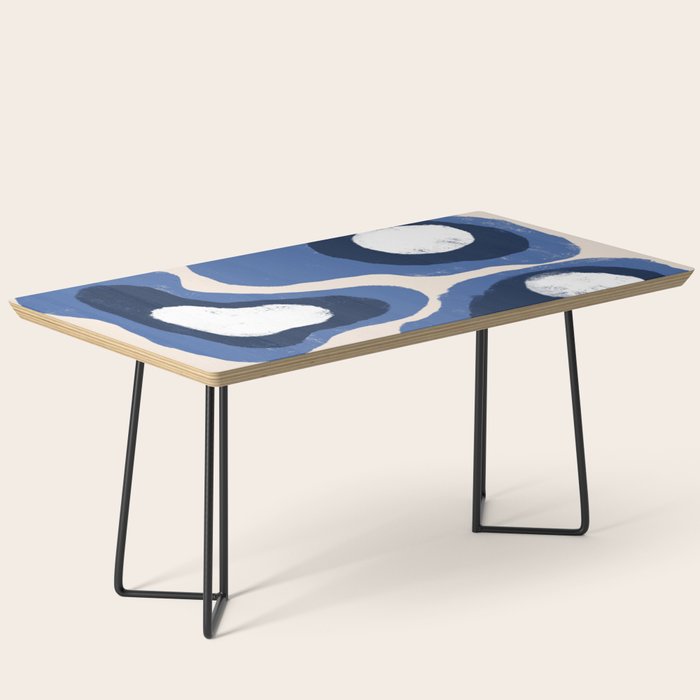 Modern Blue White Stains Coffee Table Gallery Image 1