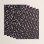 Strawberries - red and slate on black Wrapping Paper Gallery Image 3