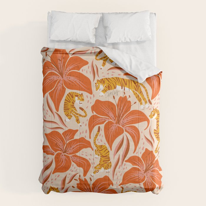 Tigers & Tiger Lilies - Retro Comforter Gallery Image 6