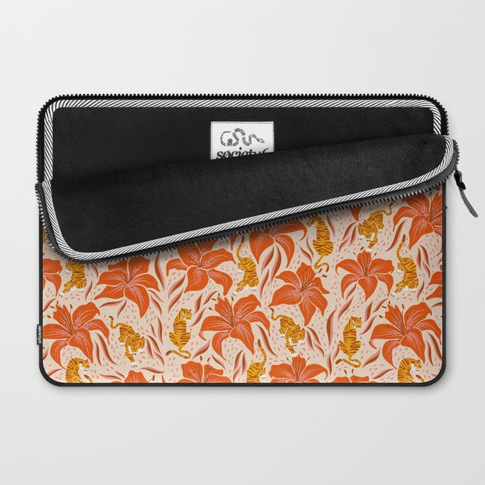 Tigers & Tiger Lilies - Retro Laptop Sleeve Gallery Image 2