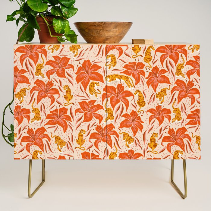 Tigers & Tiger Lilies - Retro Credenza Gallery Image 1