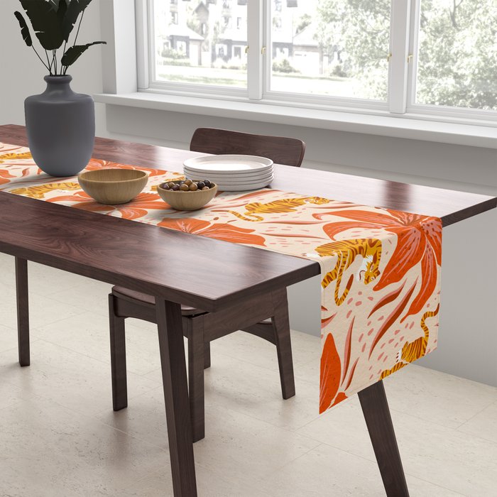 Tigers & Tiger Lilies - Retro Table Runner Gallery Image 2