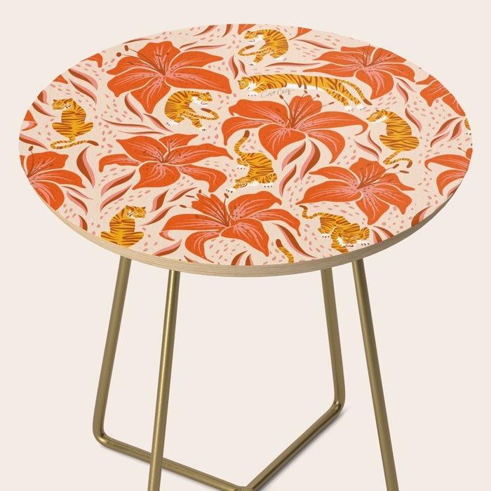 Tigers & Tiger Lilies - Retro Side Table Gallery Image 2