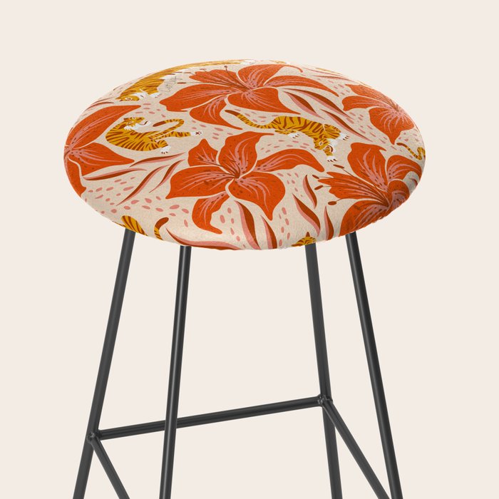 Tigers & Tiger Lilies - Retro Stool Gallery Image 2