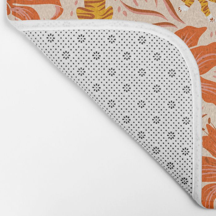 Tigers & Tiger Lilies - Retro Bath Mat Gallery Image 2