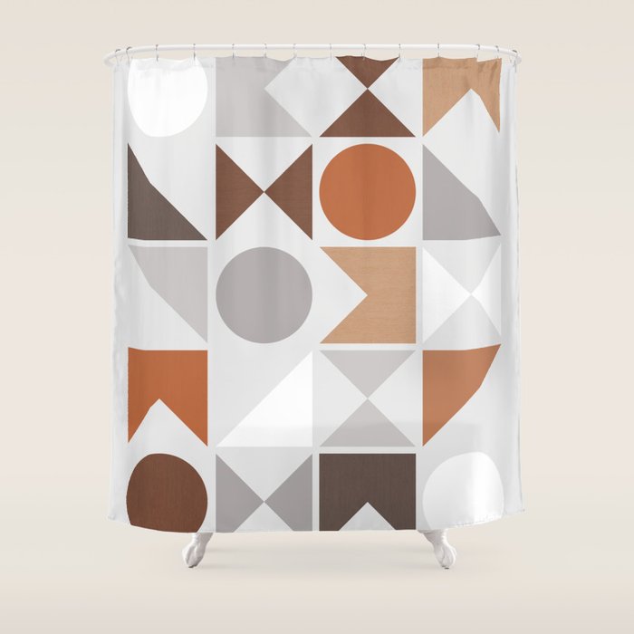 Mid Century Modern Geometric 16 Shower Curtain Gallery Image 1
