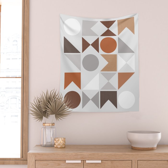 Mid Century Modern Geometric 16 Wall Tapestry Gallery Image 2