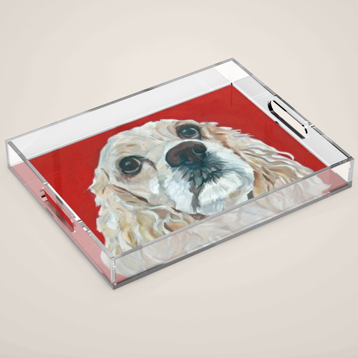 Cocker Spaniel Dog Painting Acrylic Tray Gallery Image 1