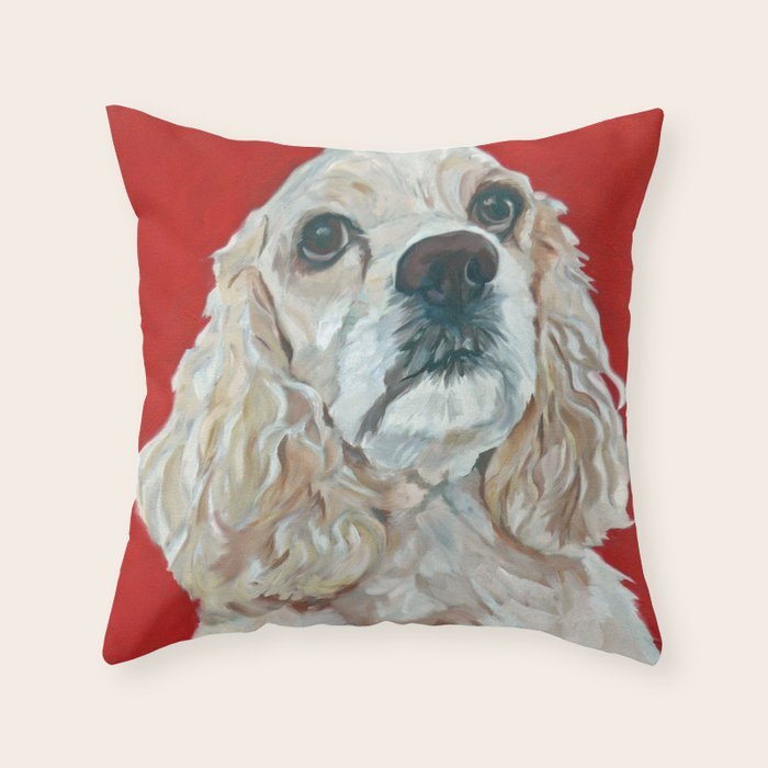 Cocker Spaniel Dog Painting Throw Pillow Gallery Image 1