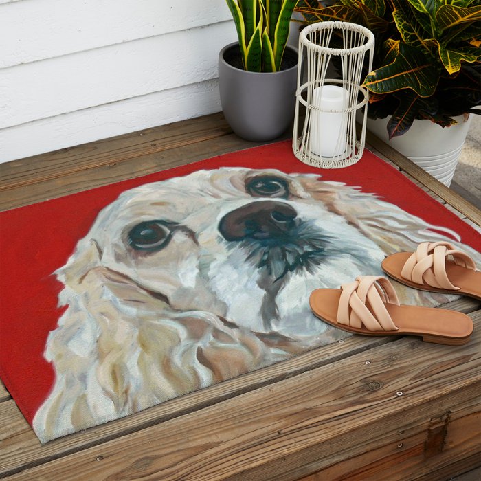Cocker Spaniel Dog Painting Outdoor Rug Gallery Image 2