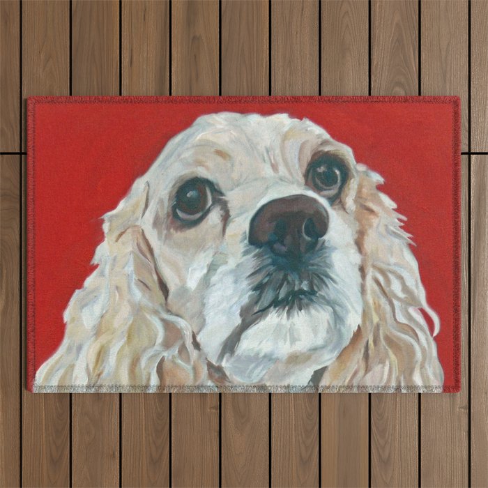 Cocker Spaniel Dog Painting Outdoor Rug Gallery Image 1