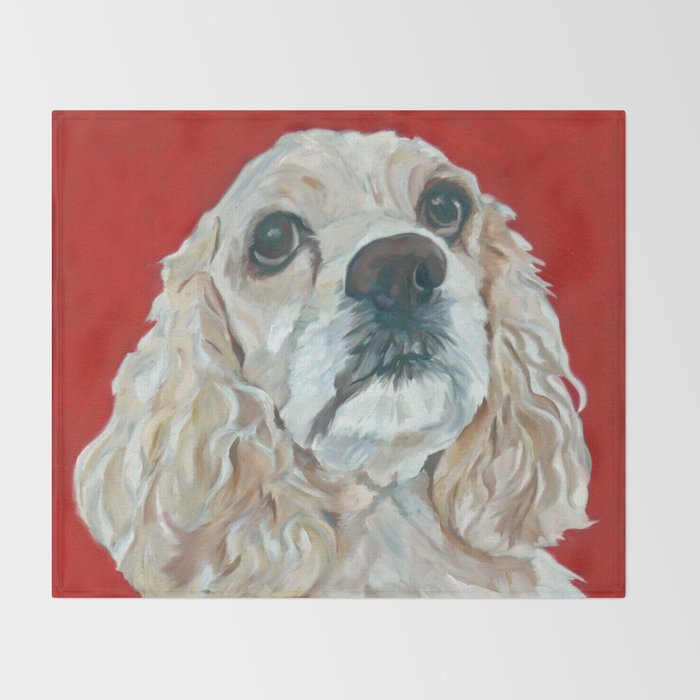 Cocker Spaniel Dog Painting Throw Blanket Gallery Image 2