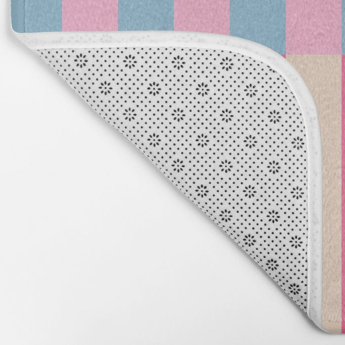 Soft pastel color block Bath Mat Gallery Image 2
