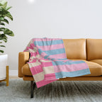 Soft pastel color block Throw Blanket Gallery Image 1