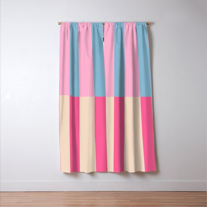 Soft pastel color block Window Curtain Gallery Image 3
