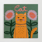 Meow - Cat Illustration Wood Wall Art Gallery Image 1