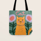 Meow - Cat Illustration Tote Bag Gallery Image 1