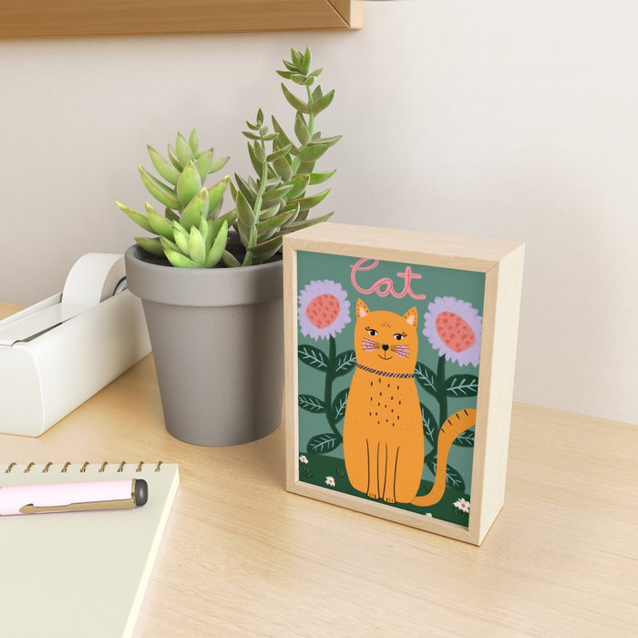 Meow - Cat Illustration Mini Art Print Gallery Image 2