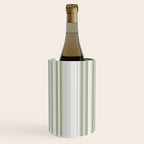 Sage Stripes - Striped Pattern in Sage Green, Almond Beige, Pale Gray, and Cream Wine Chiller Gallery Image 3