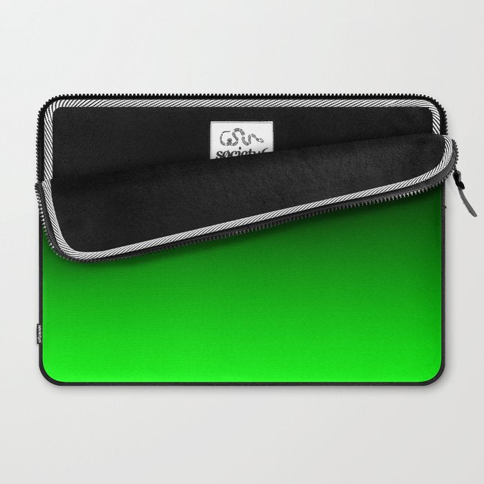 Black Lime Green Neon Nights Ombre Laptop Sleeve Gallery Image 2