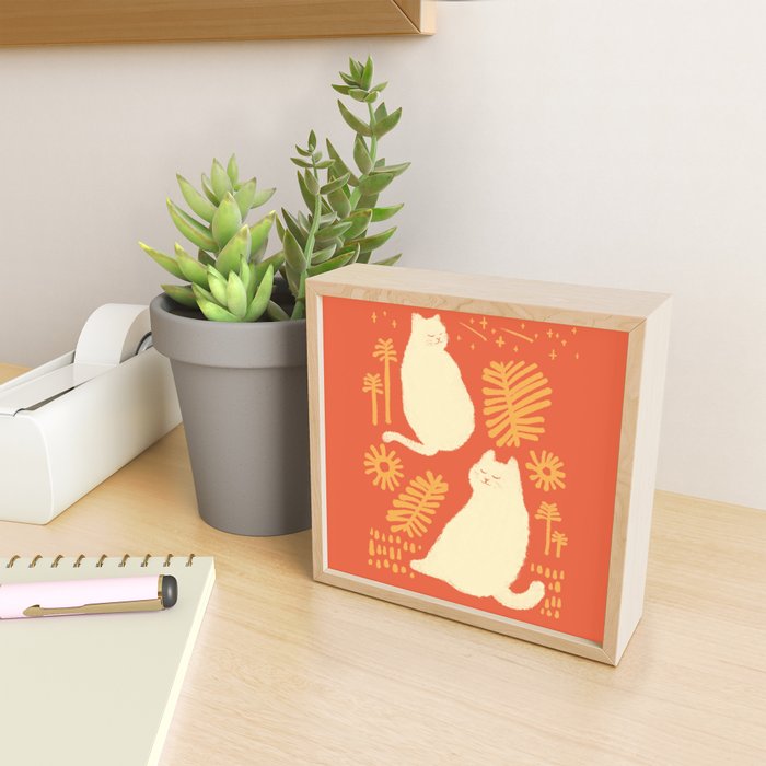 Abstraction minimal cat 27red happy go lucky Mini Art Print Gallery Image 2