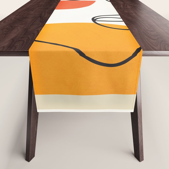 Abstract Face Line Design 03 Table Runner Gallery Image 1